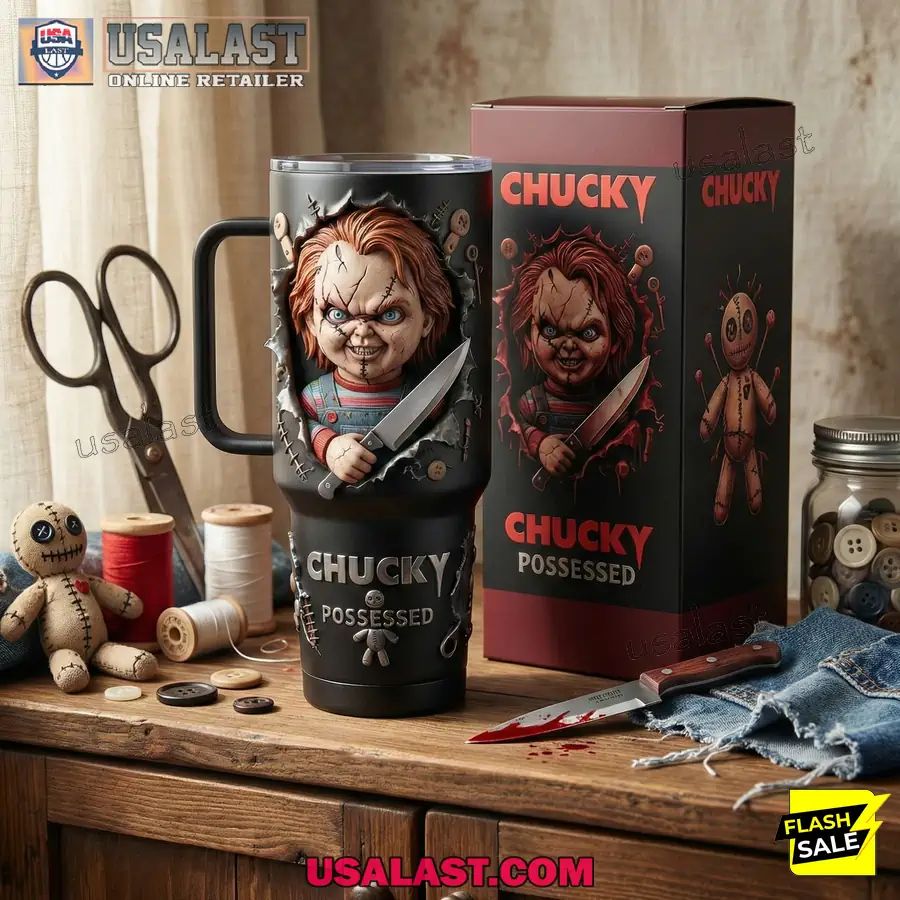 Chucky Possessed Doll Tumbler With Handle - Adult & Kids T-Shirts, Sweatshirts & Hoodies apparel design preview 1