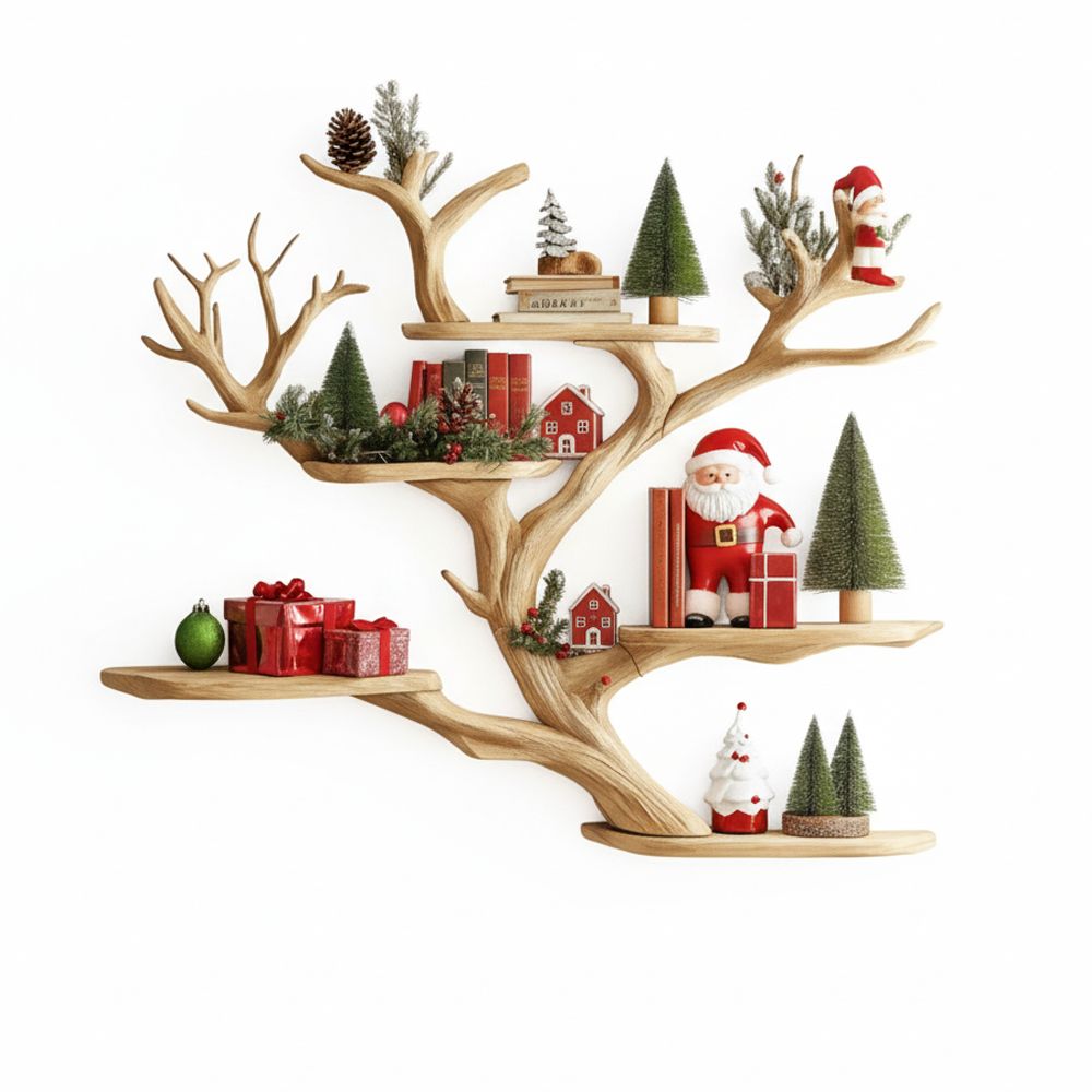 Floating Tree Bookshelf Mid-Century Wall-Mounted - Adult & Kids T-Shirts, Sweatshirts & Hoodies apparel design preview 1