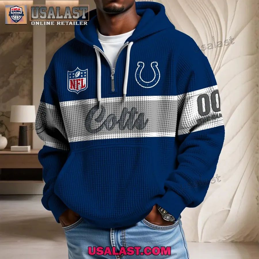 Indianapolis Colts Waffle Half Zip - Adult & Kids T-Shirts, Sweatshirts & Hoodies apparel design preview 1