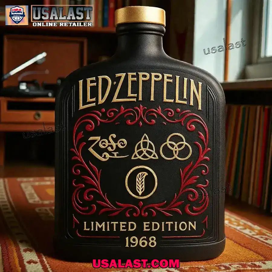 Led Zeppelin Band 1968 Tribute Whisky Bottle - Adult & Kids T-Shirts, Sweatshirts & Hoodies apparel design preview 1