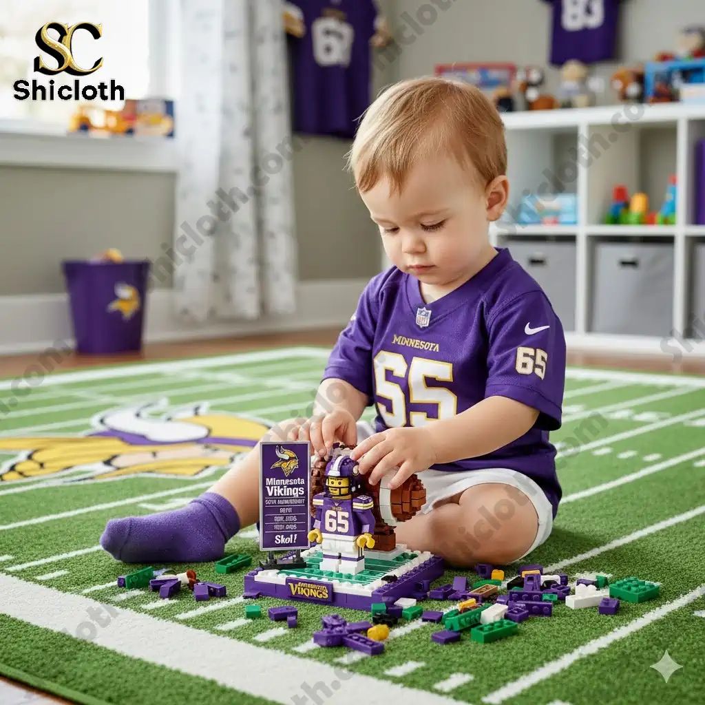 Minnesota Vikings 65th Anniversary Brick Set - Adult & Kids T-Shirts, Sweatshirts & Hoodies apparel design preview 1