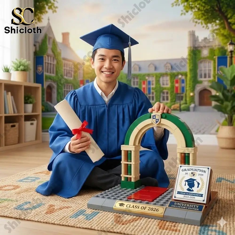 Class of 2026 The Graduation Milestone Building Block - Adult & Kids T-Shirts, Sweatshirts & Hoodies apparel design preview 1