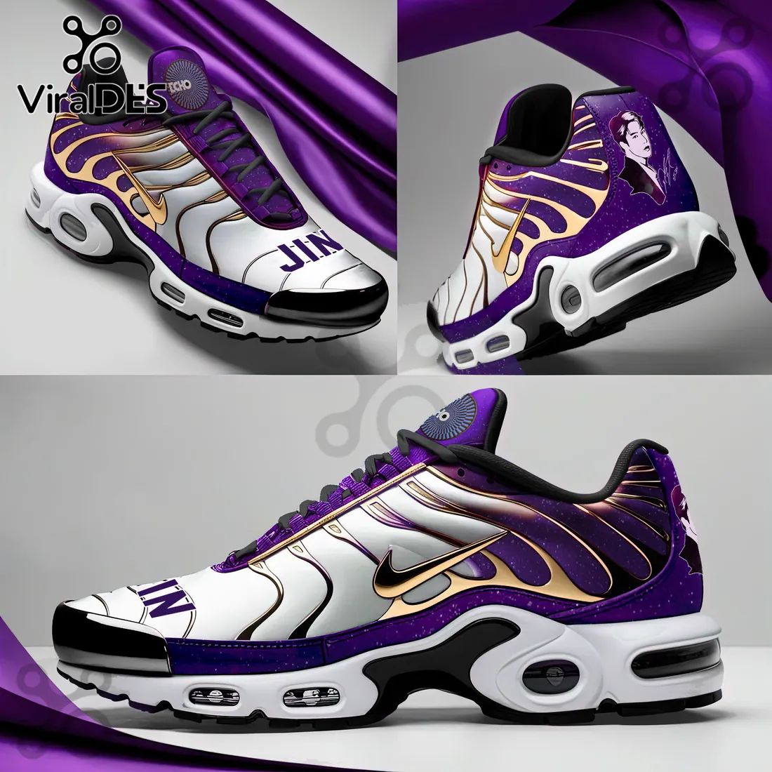 Jin BTS Edition Purple Air Max Plus Sneakers - Adult & Kids T-Shirts, Sweatshirts & Hoodies apparel design preview 1