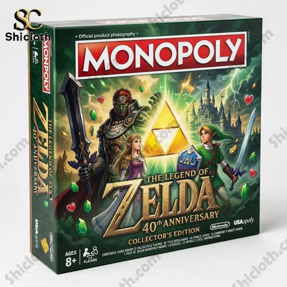 Zelda 40th Anniversary Monopoly Board Game - Adult & Kids T-Shirts, Sweatshirts & Hoodies apparel design preview 1