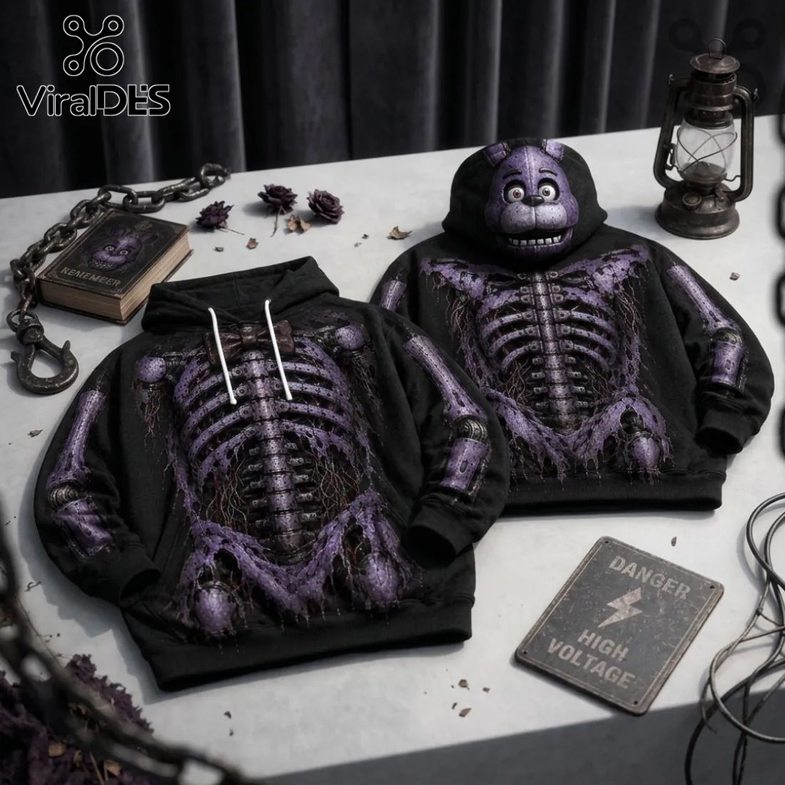 Five Nights at Freddy's Purple Mechanical Skeleton - Adult & Kids T-Shirts, Sweatshirts & Hoodies apparel design preview 1