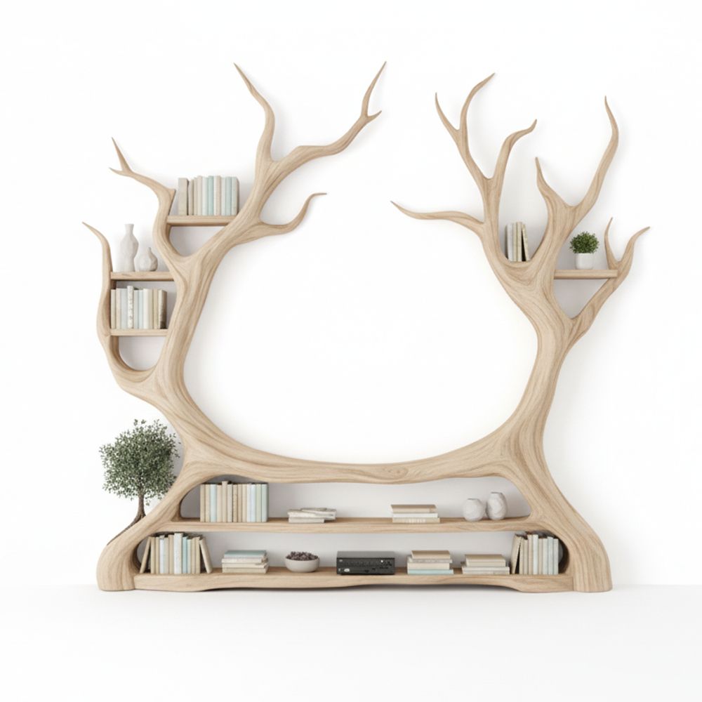 Tree-Shaped TV Stand Bookshelf Unit Handcrafted Solid - Adult & Kids T-Shirts, Sweatshirts & Hoodies apparel design preview 1