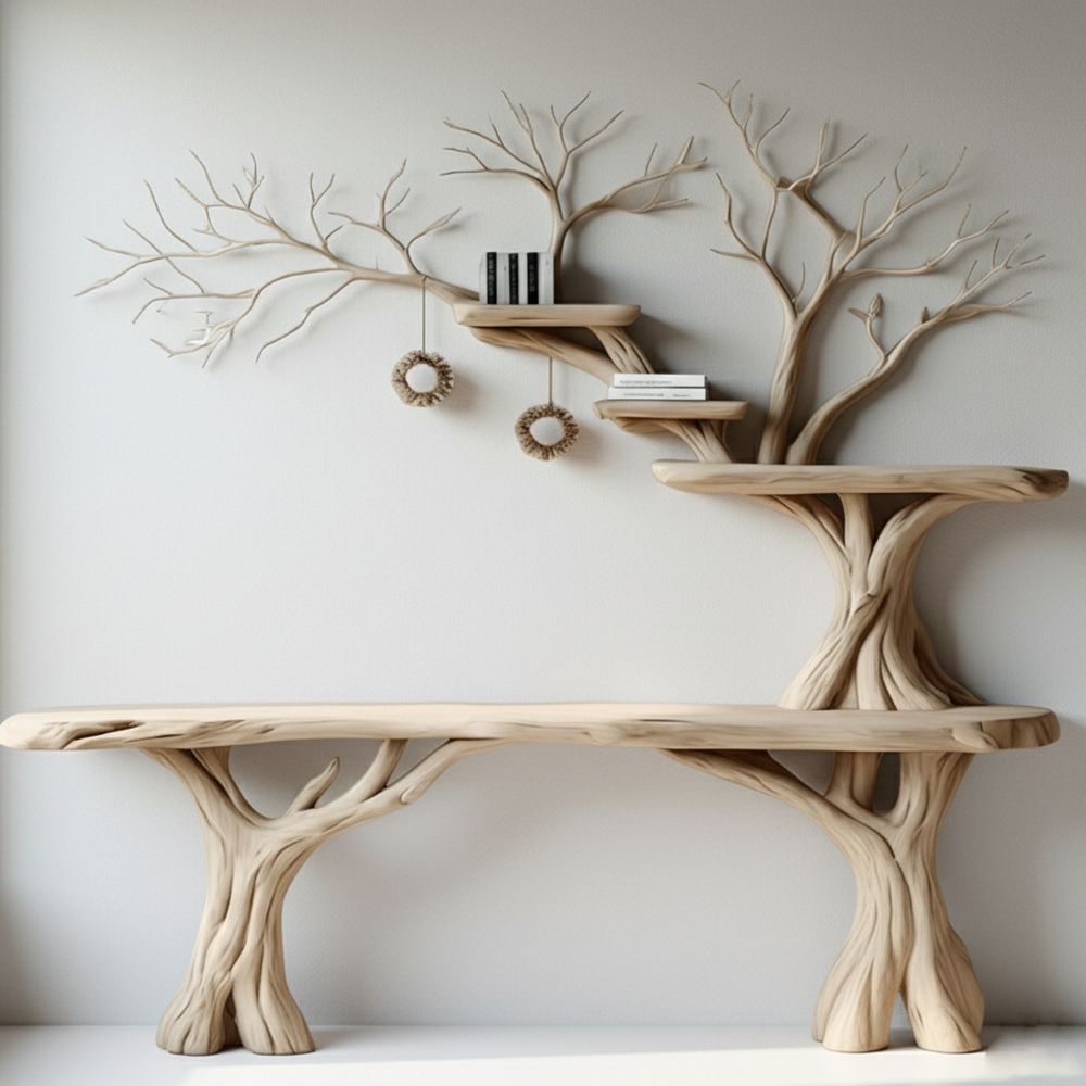 Tree Branch Console Table Nature-Inspired Entryway - Adult & Kids T-Shirts, Sweatshirts & Hoodies apparel design preview 1
