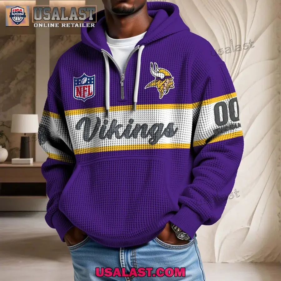 Minnesota Vikings Waffle Half Zip - Adult & Kids T-Shirts, Sweatshirts & Hoodies apparel design preview 1
