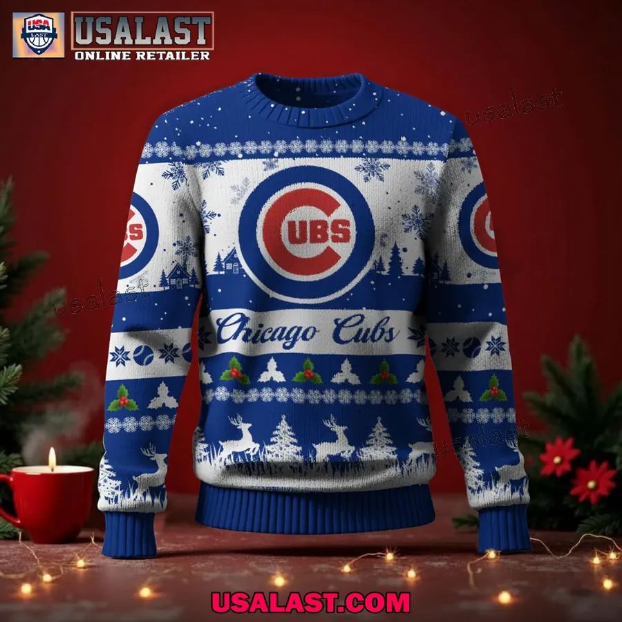 Chicago Cubs Ugly Christmas Sweater Jumper - Adult & Kids T-Shirts, Sweatshirts & Hoodies apparel design preview 1