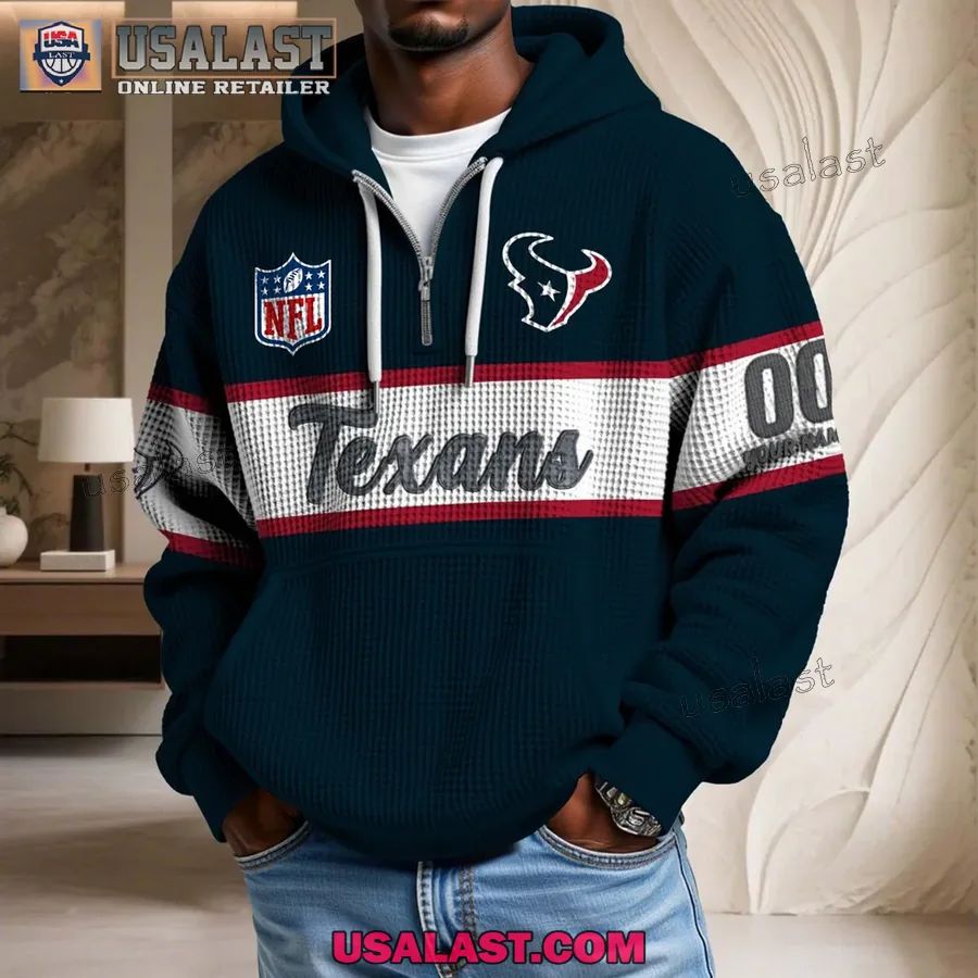 Houston Texans Waffle Half Zip - Adult & Kids T-Shirts, Sweatshirts & Hoodies apparel design preview 1