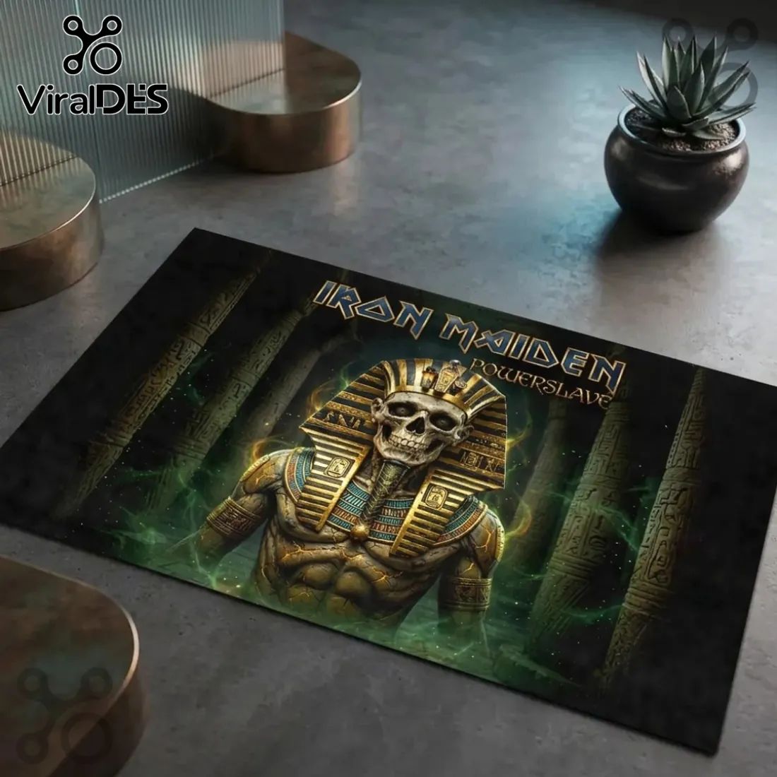 Iron Maiden Powerslave Egyptian Mummy Area Rug - Adult & Kids T-Shirts, Sweatshirts & Hoodies apparel design preview 1