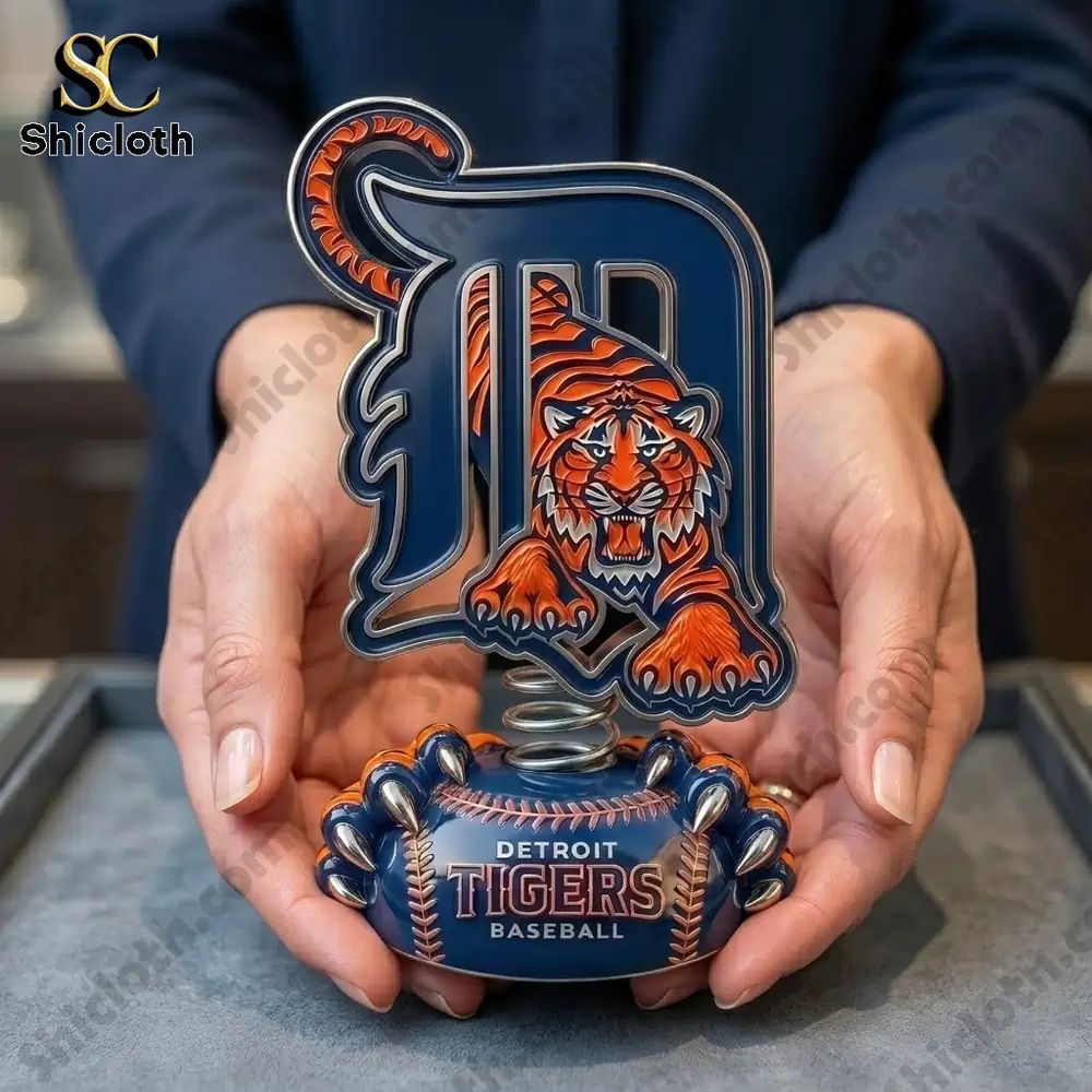Detroit Tigers Spring Car Dashboard Bobblehead - Adult & Kids T-Shirts, Sweatshirts & Hoodies apparel design preview 1
