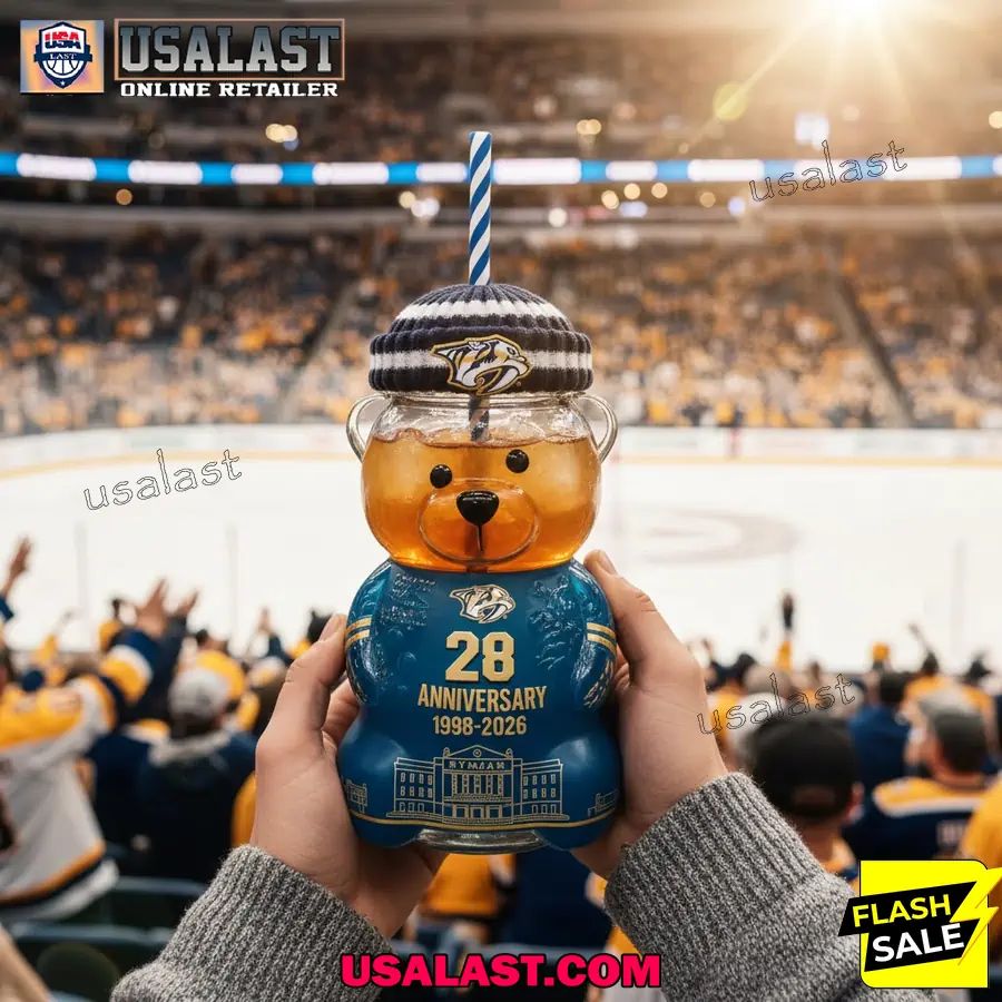 Nashville Predators 28th Anniversary 1998-2026 Bear - Adult & Kids T-Shirts, Sweatshirts & Hoodies apparel design preview 1
