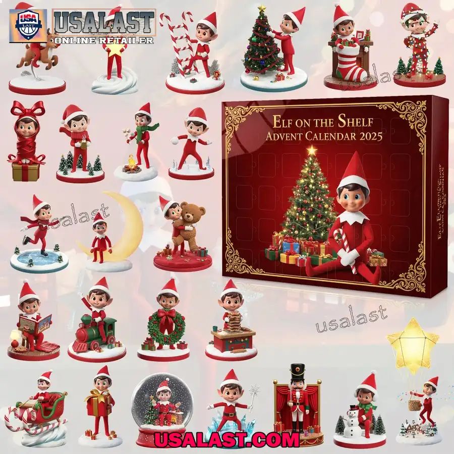 Elf On The Shelf Advent Calendar 2025 - Adult & Kids T-Shirts, Sweatshirts & Hoodies apparel design preview 1