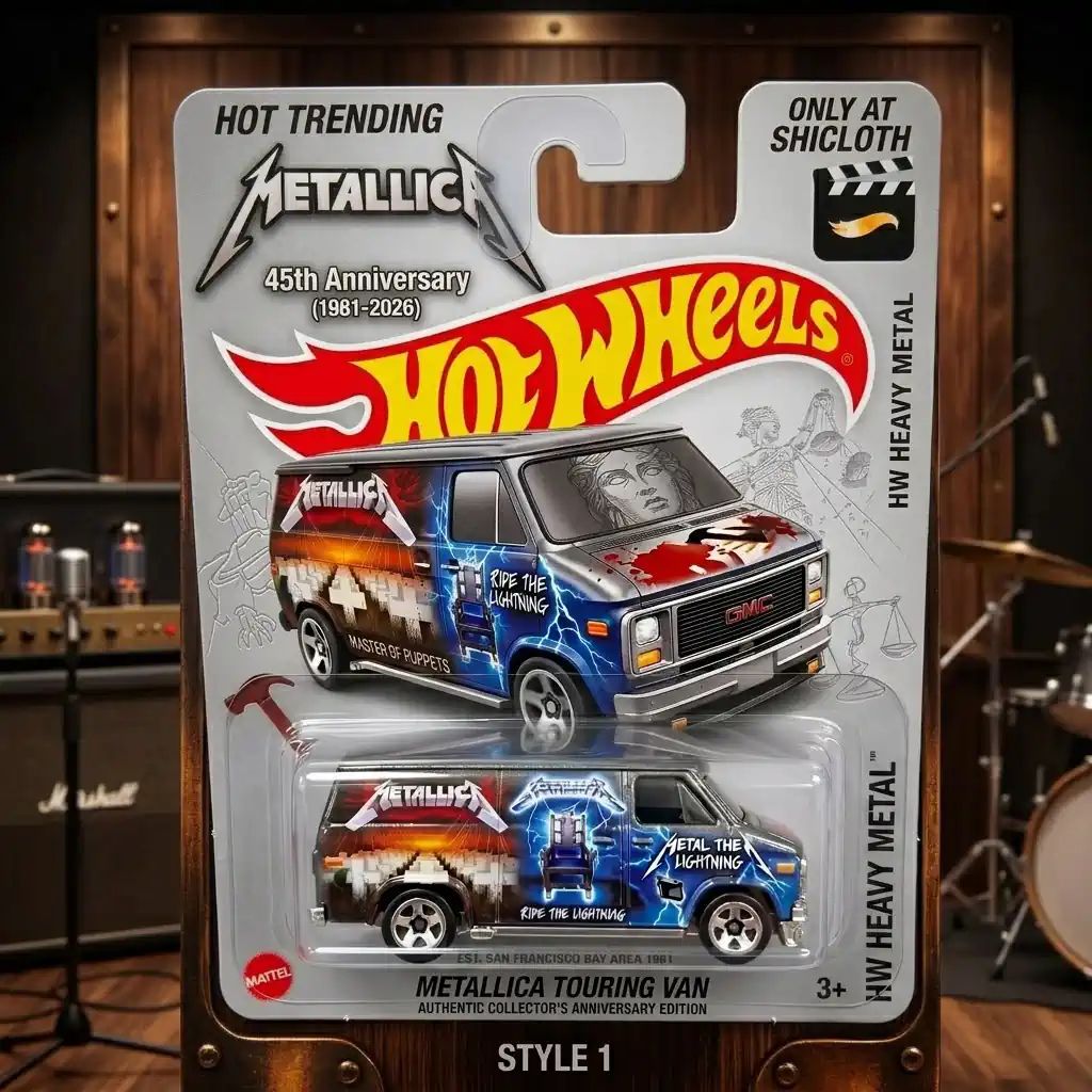 Wheels Metallica 45th Anniversary Commemorative 1980s - Adult & Kids T-Shirts, Sweatshirts & Hoodies apparel design preview 1