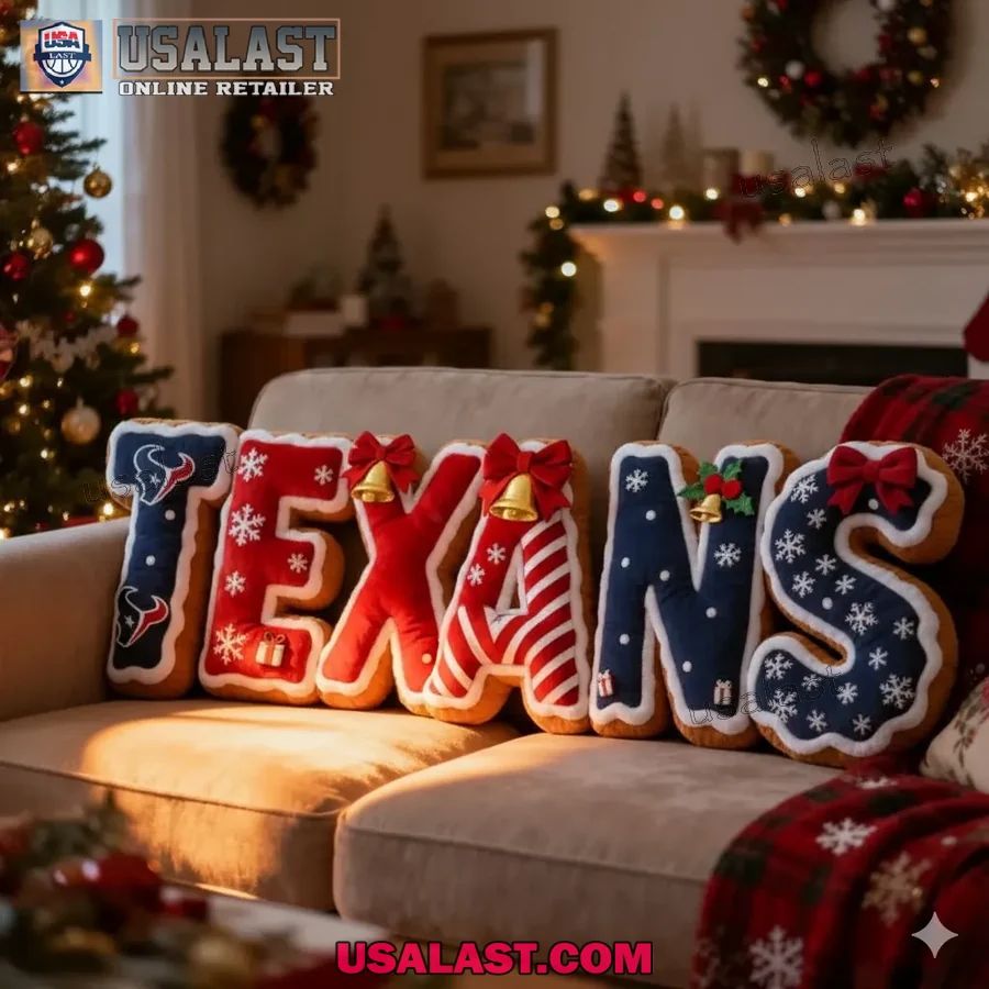 Houston Texans Christmas Plush Pillow - Adult & Kids T-Shirts, Sweatshirts & Hoodies apparel design preview 1