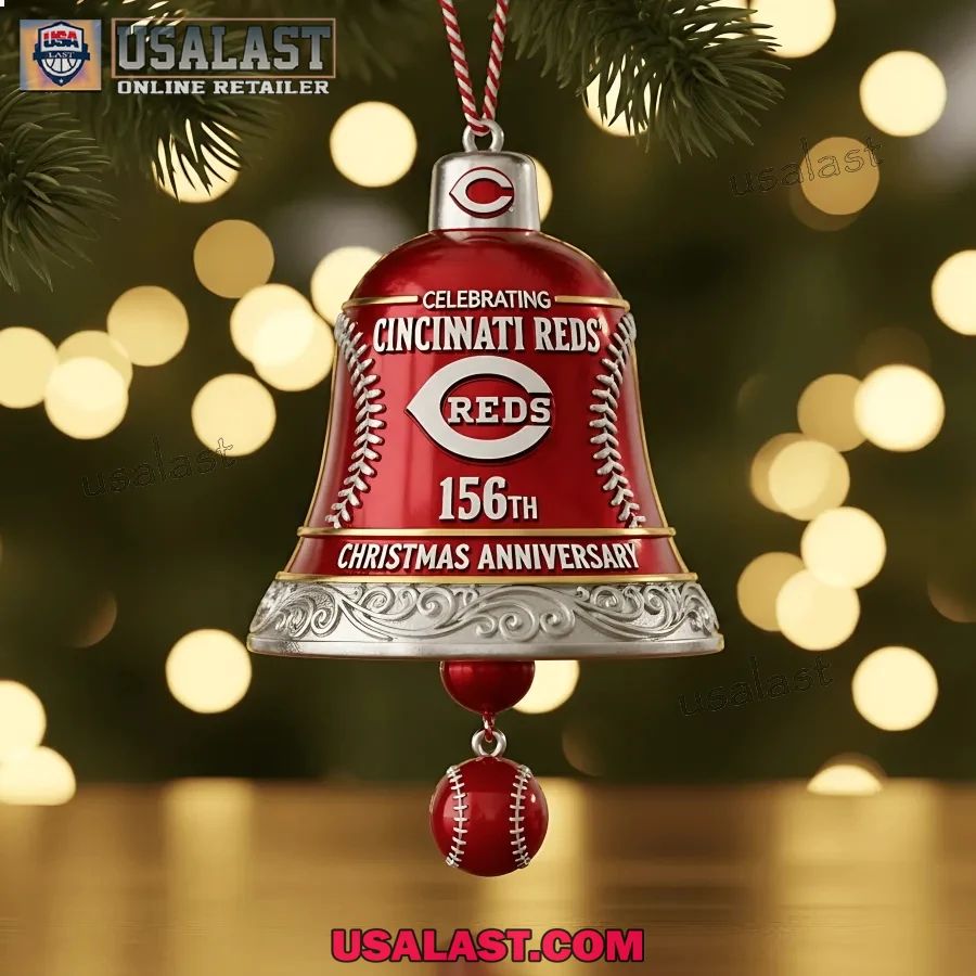 Cincinnati Reds 156th Anniversary Christmas Bell - Adult & Kids T-Shirts, Sweatshirts & Hoodies apparel design preview 1