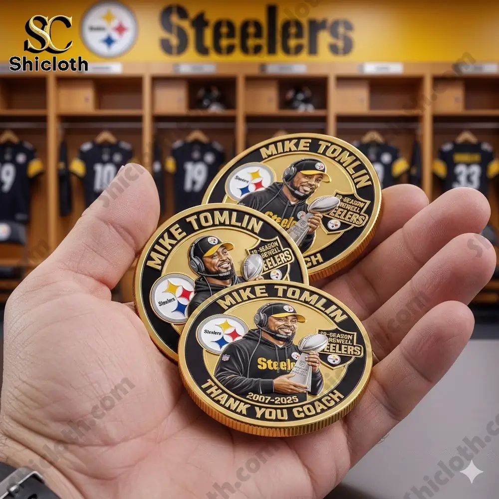 Mike Tomlin 19-Season Farewell Commemorative Coin - Adult & Kids T-Shirts, Sweatshirts & Hoodies apparel design preview 1