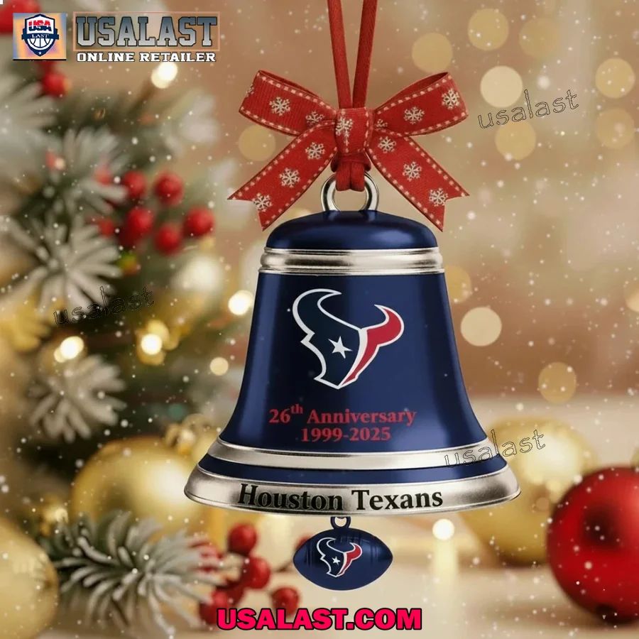 Houston Texans 2025 Christmas Bell Ornament - Adult & Kids T-Shirts, Sweatshirts & Hoodies apparel design preview 1