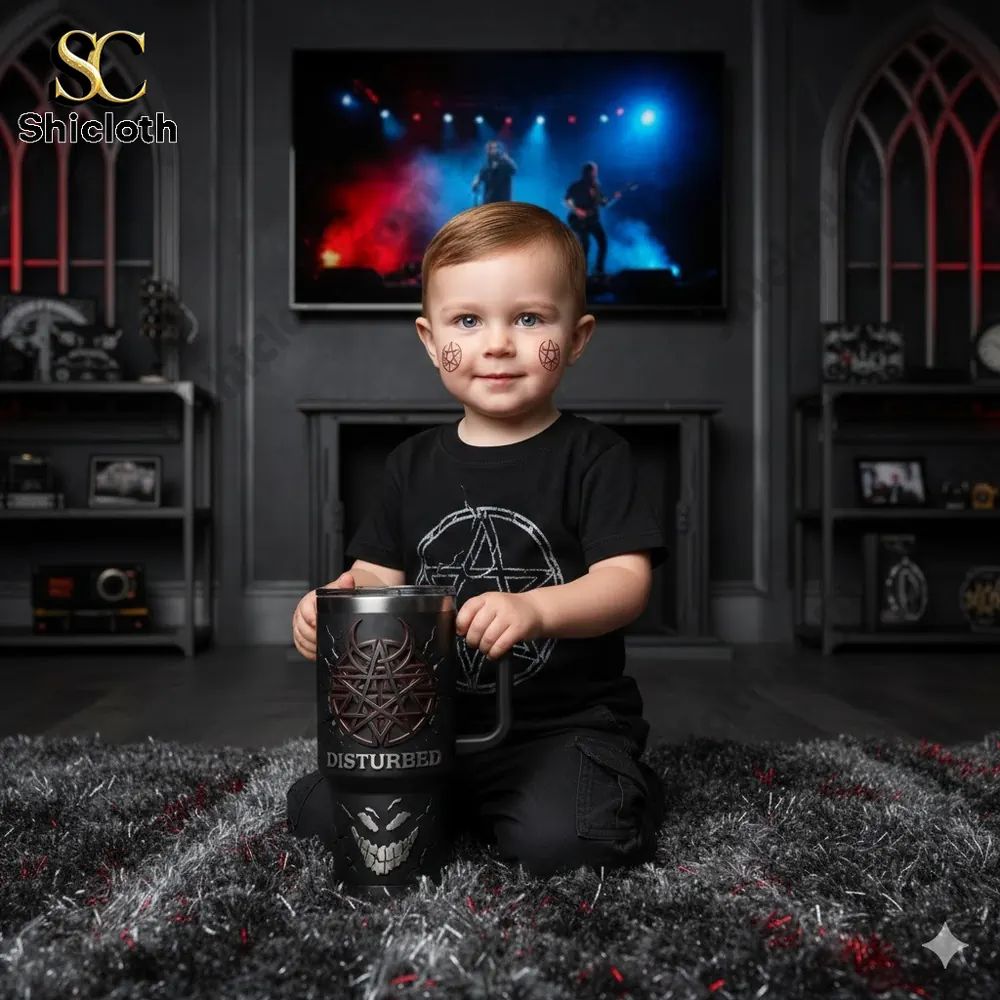 Disturbed Band Black 40 Oz Tumbler - Adult & Kids T-Shirts, Sweatshirts & Hoodies apparel design preview 1