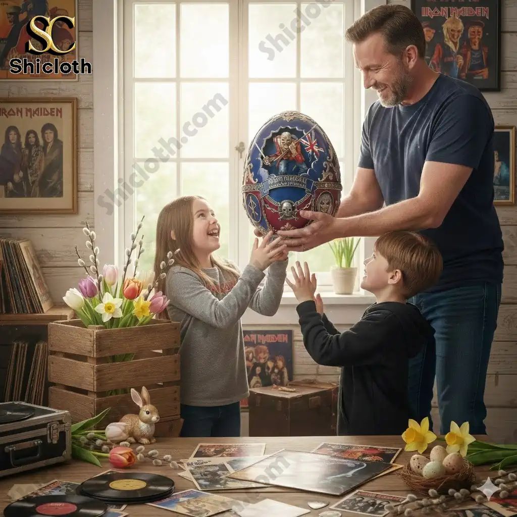 Iron Maiden 50th Anniversary Commemorative Easter Egg - Adult & Kids T-Shirts, Sweatshirts & Hoodies apparel design preview 1