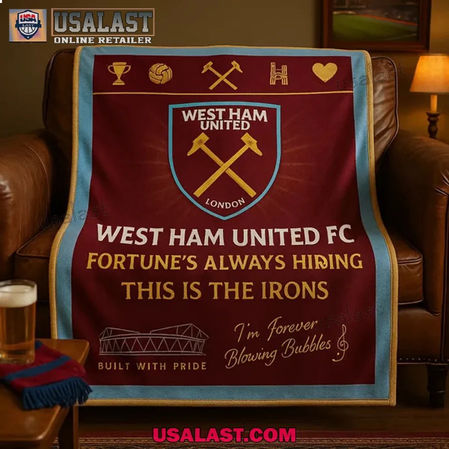 West Ham United The Irons Match Day Blanket - Adult & Kids T-Shirts, Sweatshirts & Hoodies apparel design preview 1