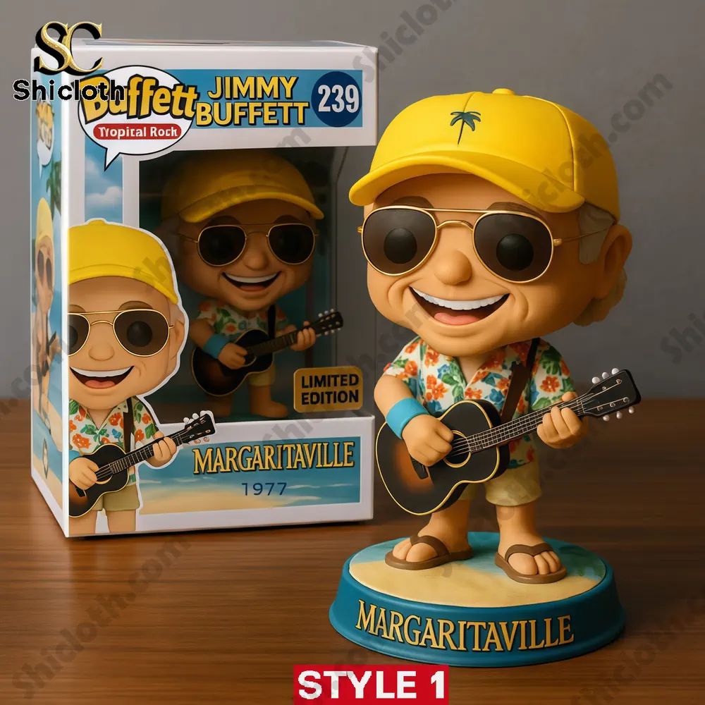 Jimmy Buffett Fins Collectible 3D Figure Decor Home - Adult & Kids T-Shirts, Sweatshirts & Hoodies apparel design preview 1