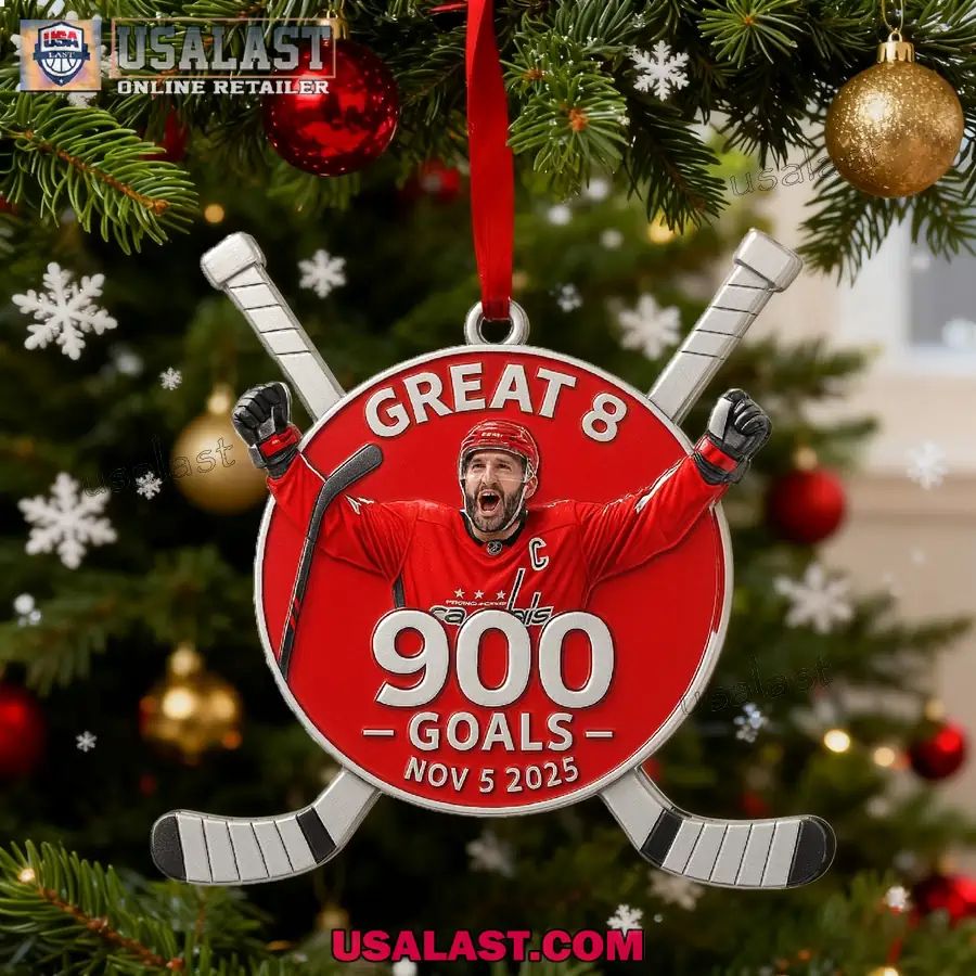 Alex Ovechkin's 900th Career Goal Christmas Ornament - Adult & Kids T-Shirts, Sweatshirts & Hoodies apparel design preview 1