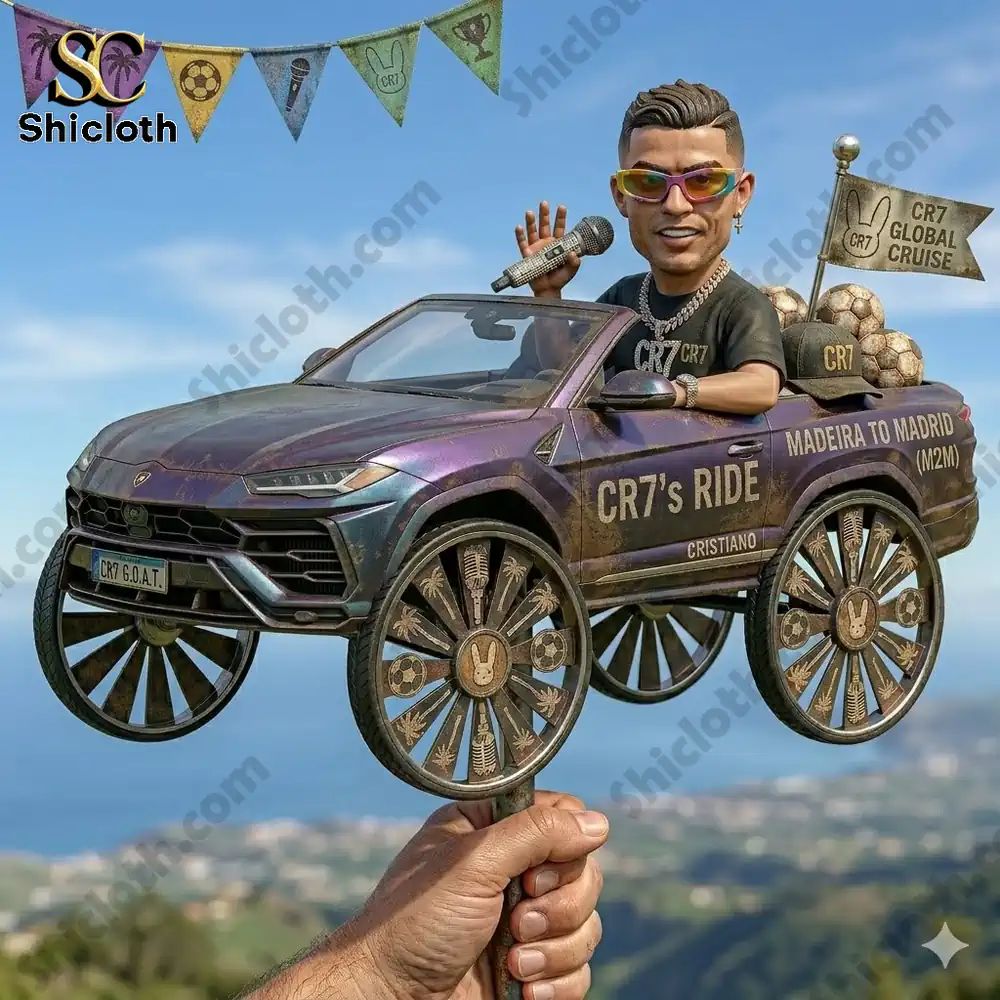 Cristiano Ronaldo x Lamborghini Urus Wind Spinner For - Adult & Kids T-Shirts, Sweatshirts & Hoodies apparel design preview 1