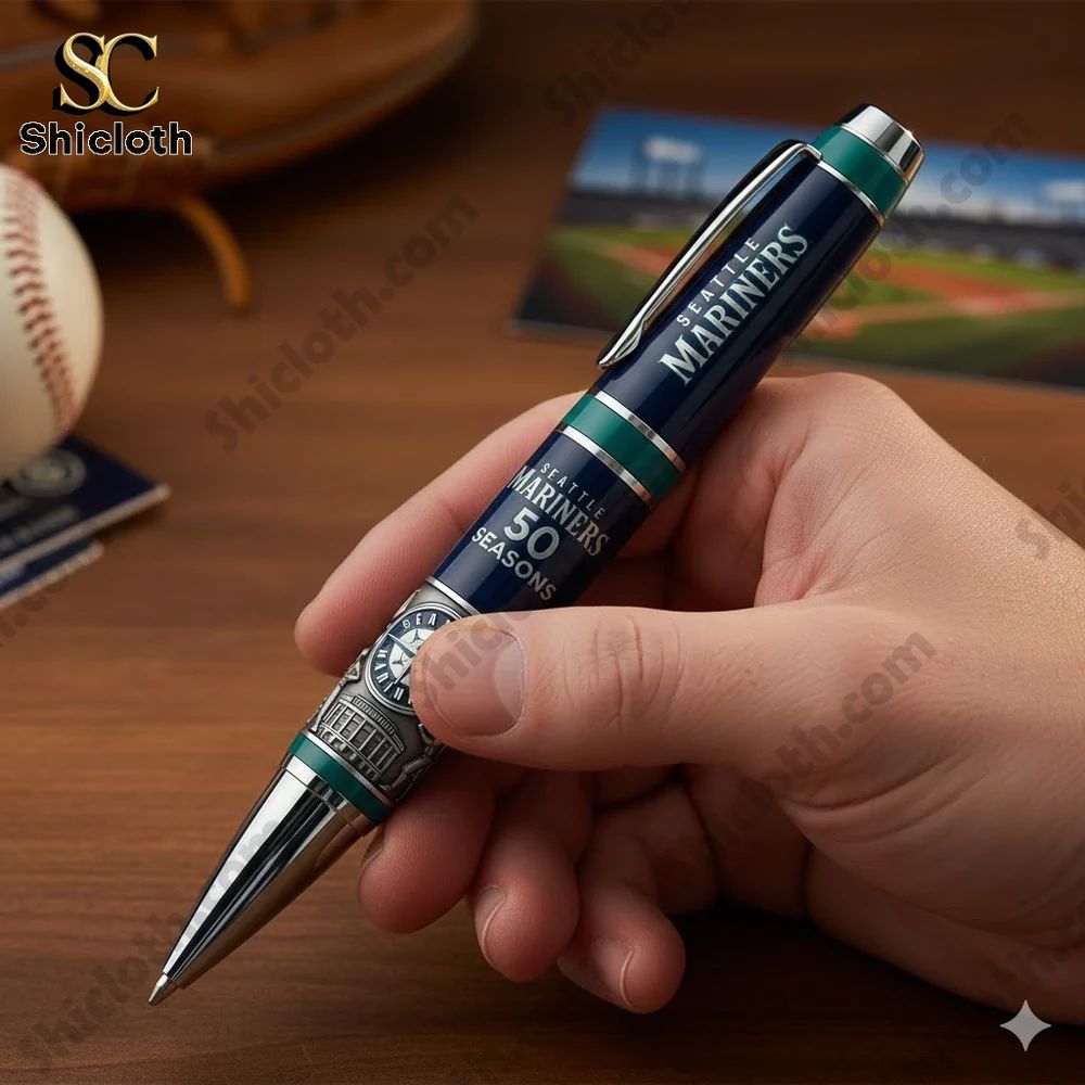 Seattle Mariners 50 Seasons Commemorative Pen - Adult & Kids T-Shirts, Sweatshirts & Hoodies apparel design preview 1