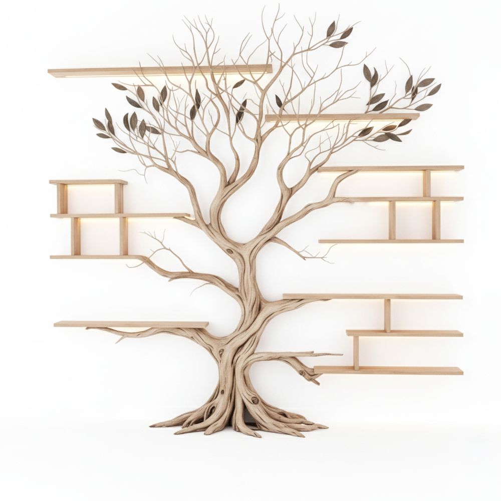 Handcrafted Tree Bookshelf Ancient Design, Unique - Adult & Kids T-Shirts, Sweatshirts & Hoodies apparel design preview 1