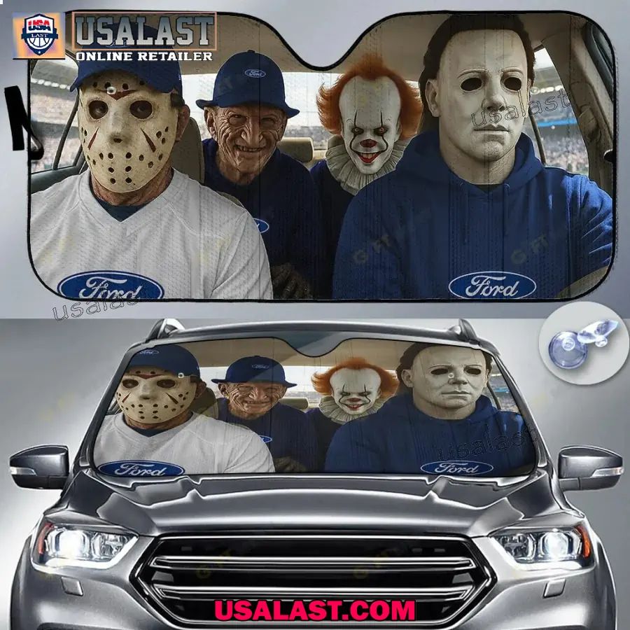 Ford x Horror Movie Characters Car Sunshade, - Adult & Kids T-Shirts, Sweatshirts & Hoodies apparel design preview 1