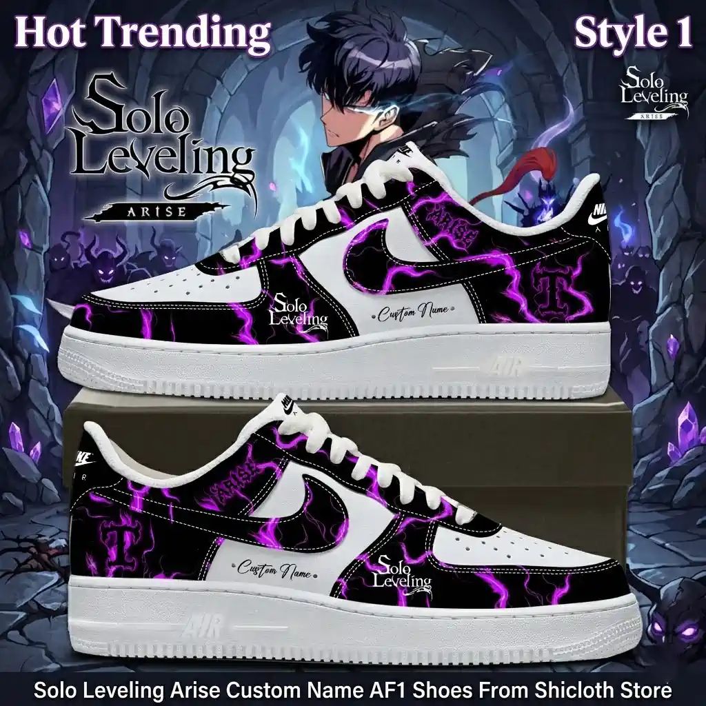 Solo Leveling Arise Custom Name AF1 Shoes - Adult & Kids T-Shirts, Sweatshirts & Hoodies apparel design preview 1