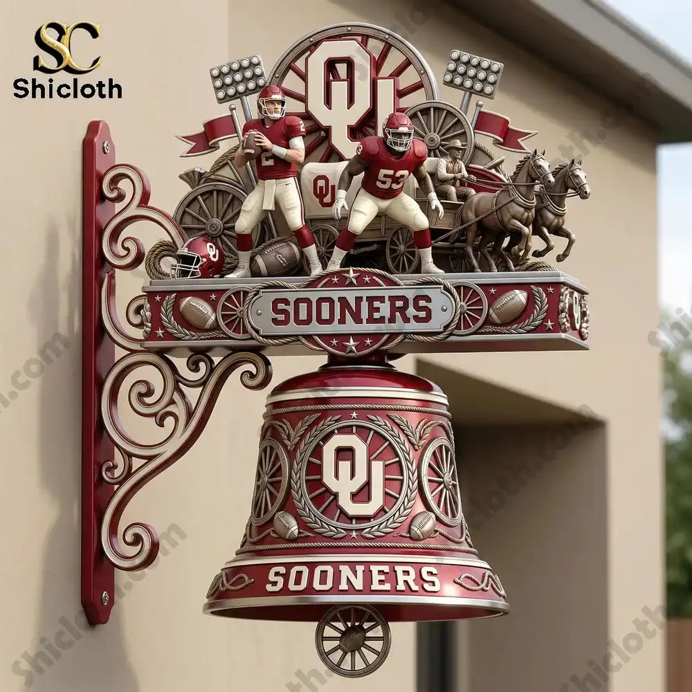 Oklahoma Sooners Premium Wall Bell - Adult & Kids T-Shirts, Sweatshirts & Hoodies apparel design preview 1