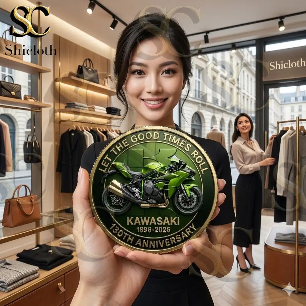 Kawasaki 130th Anniversary Commemorative Coin - Adult & Kids T-Shirts, Sweatshirts & Hoodies apparel design preview 1