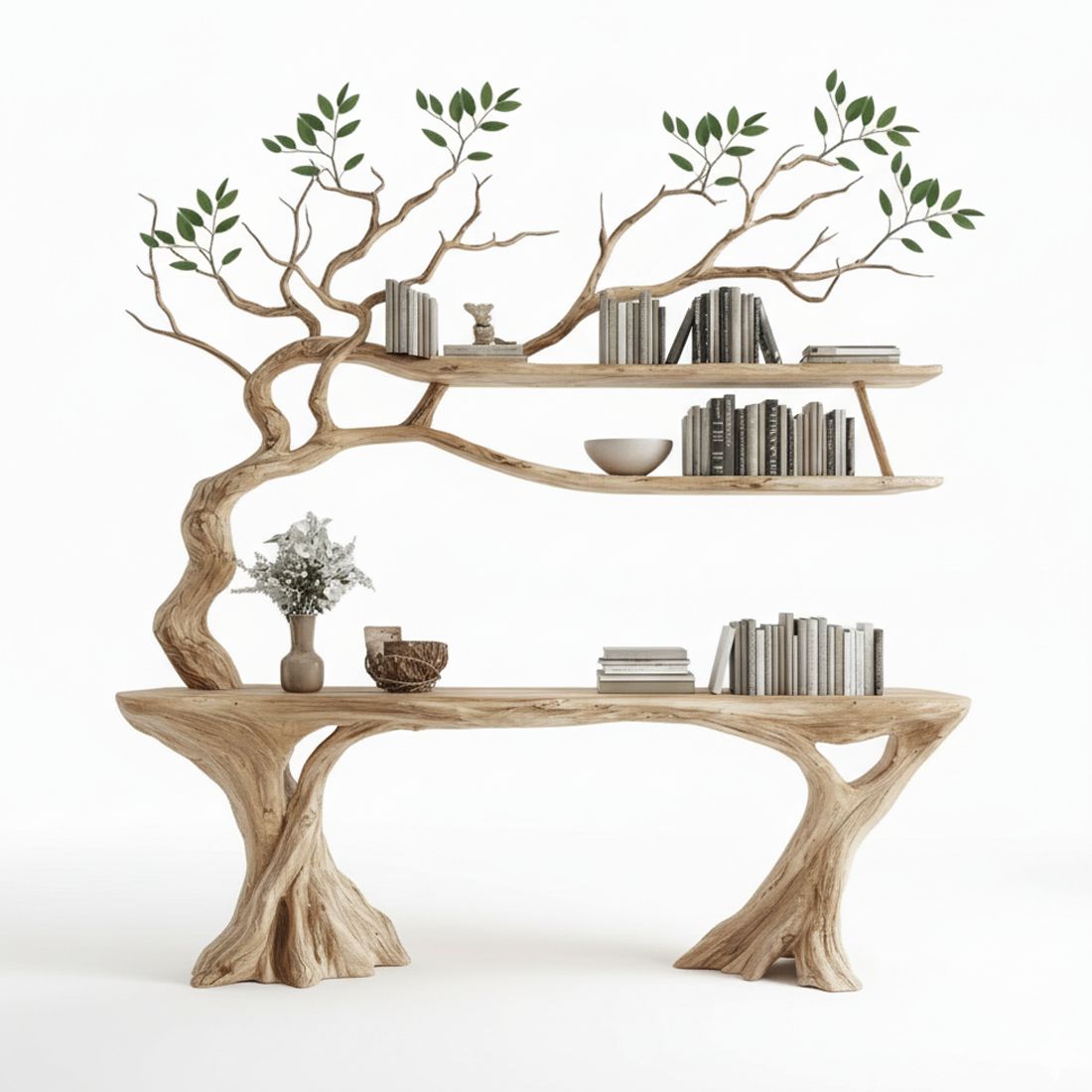 Handcrafted Tree Branch Console Table Nature-Inspired - Adult & Kids T-Shirts, Sweatshirts & Hoodies apparel design preview 1
