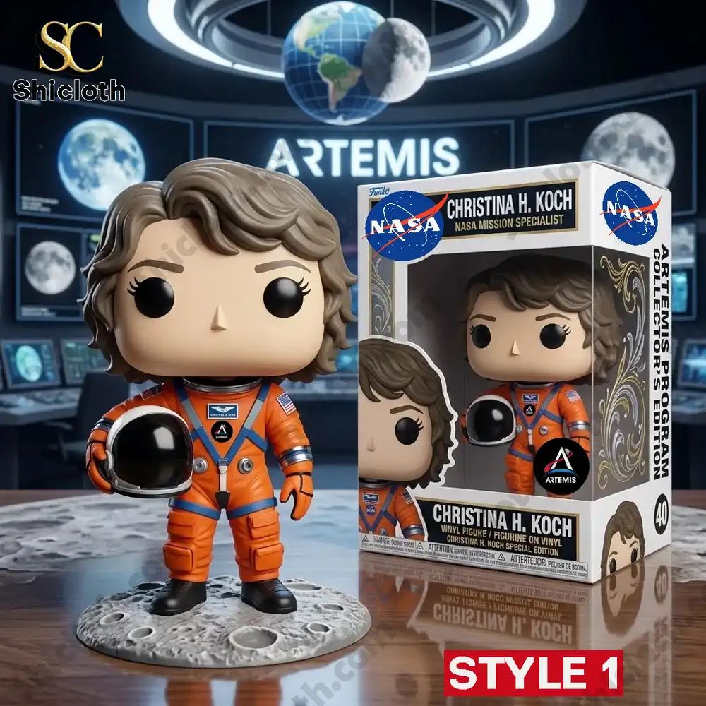 NASA Artemis II_ Christina H. Koch First Woman on - Adult & Kids T-Shirts, Sweatshirts & Hoodies apparel design preview 1