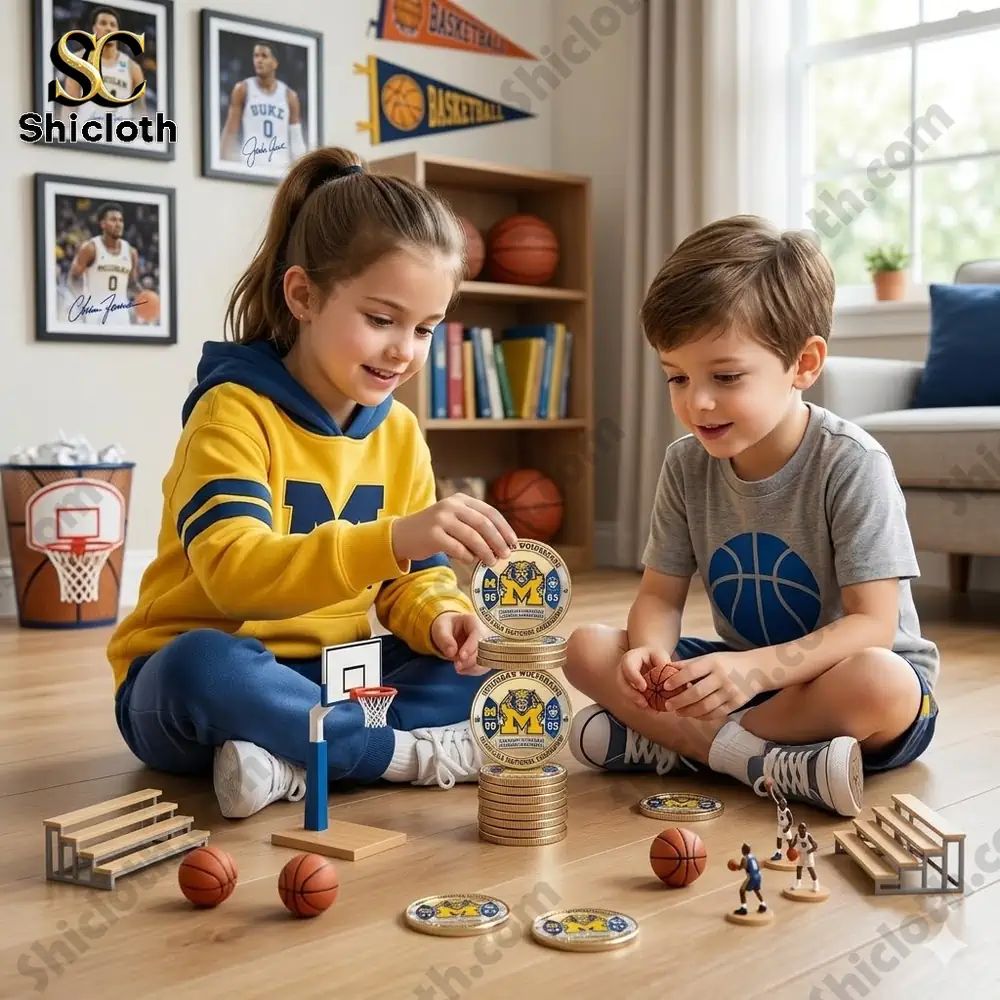 Michigan Wolverines NCAA 2026 National Champions Coin - Adult & Kids T-Shirts, Sweatshirts & Hoodies apparel design preview 1