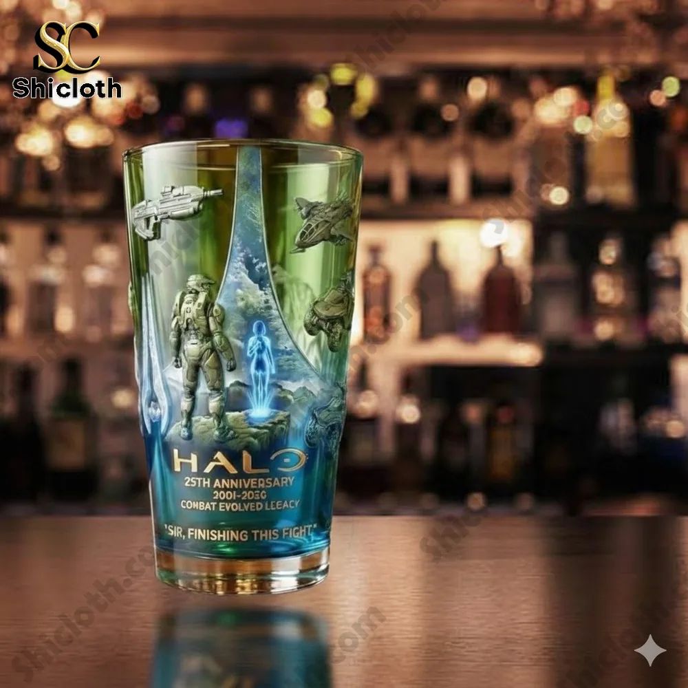 Halo 25th Anniversary Glass Cup - Adult & Kids T-Shirts, Sweatshirts & Hoodies apparel design preview 1