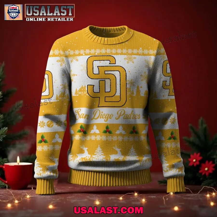 San Diego Padres Ugly Christmas Sweater Jumper - Adult & Kids T-Shirts, Sweatshirts & Hoodies apparel design preview 1