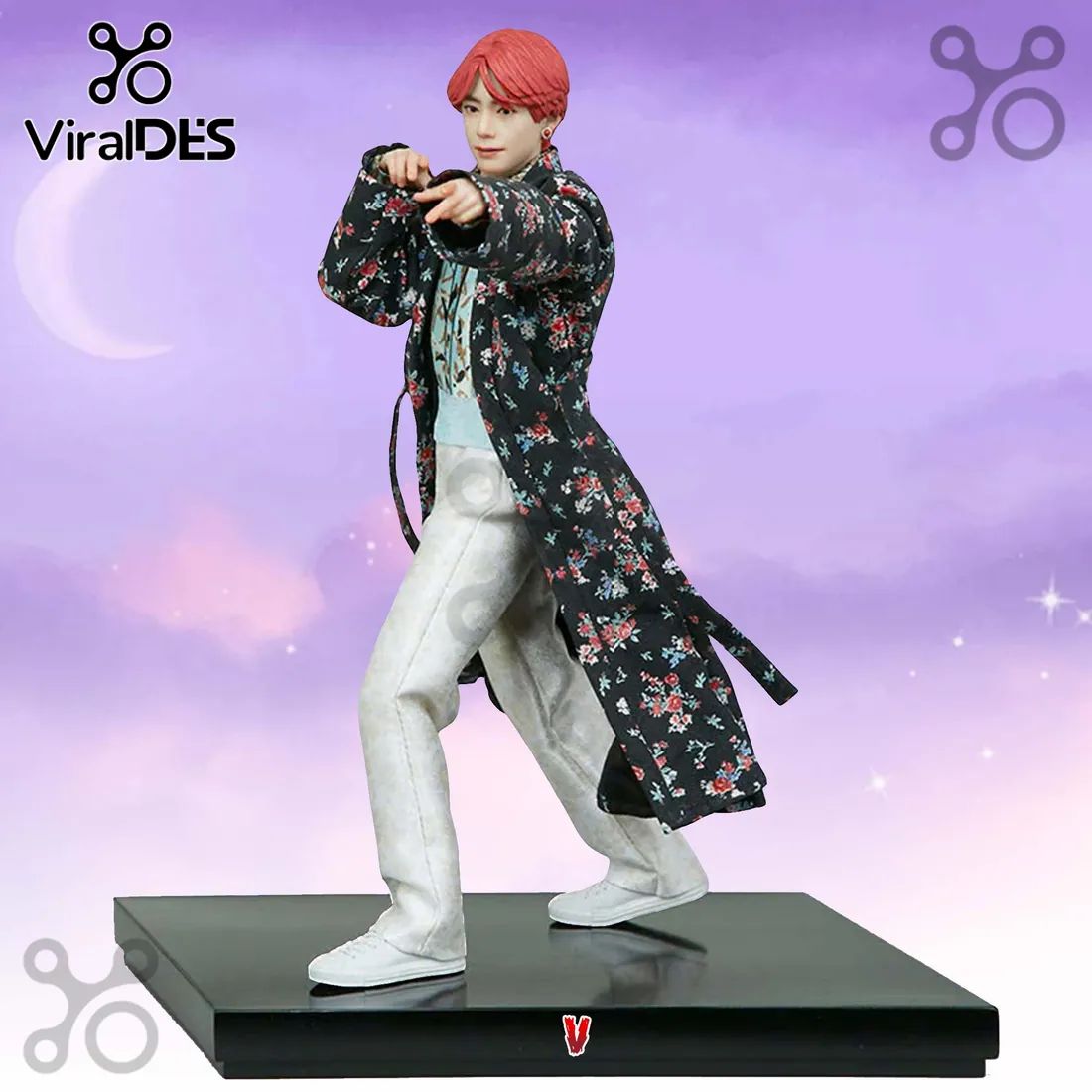 BTS V Floral Trench Coat Acrylic Plaque - Adult & Kids T-Shirts, Sweatshirts & Hoodies apparel design preview 1