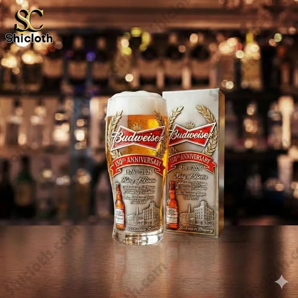 Budweiser 150th Anniversary 1876-2026 Beer Glass - Adult & Kids T-Shirts, Sweatshirts & Hoodies apparel design preview 1