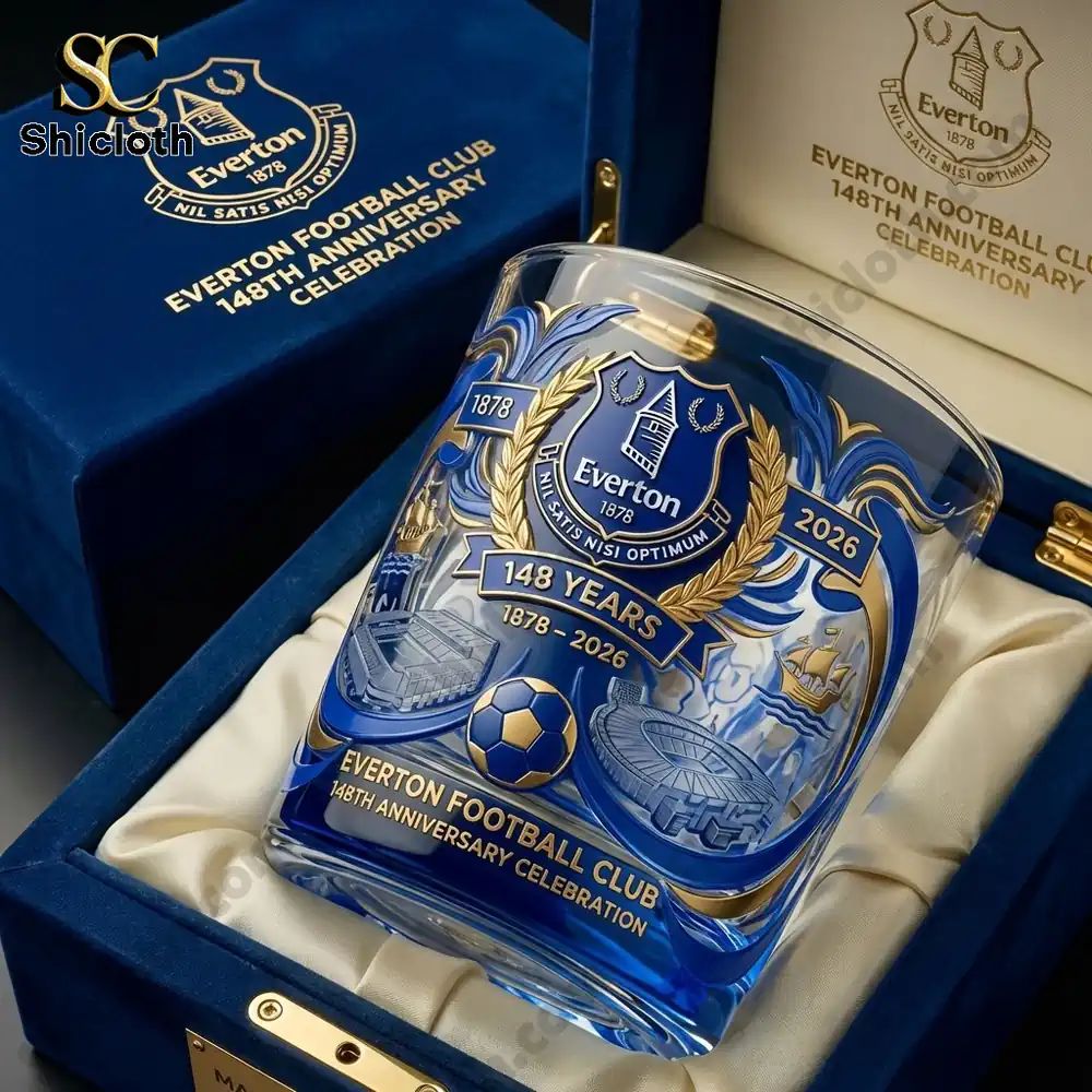 Everton Football Club 148th Anniversary Whisky Glass - Adult & Kids T-Shirts, Sweatshirts & Hoodies apparel design preview 1