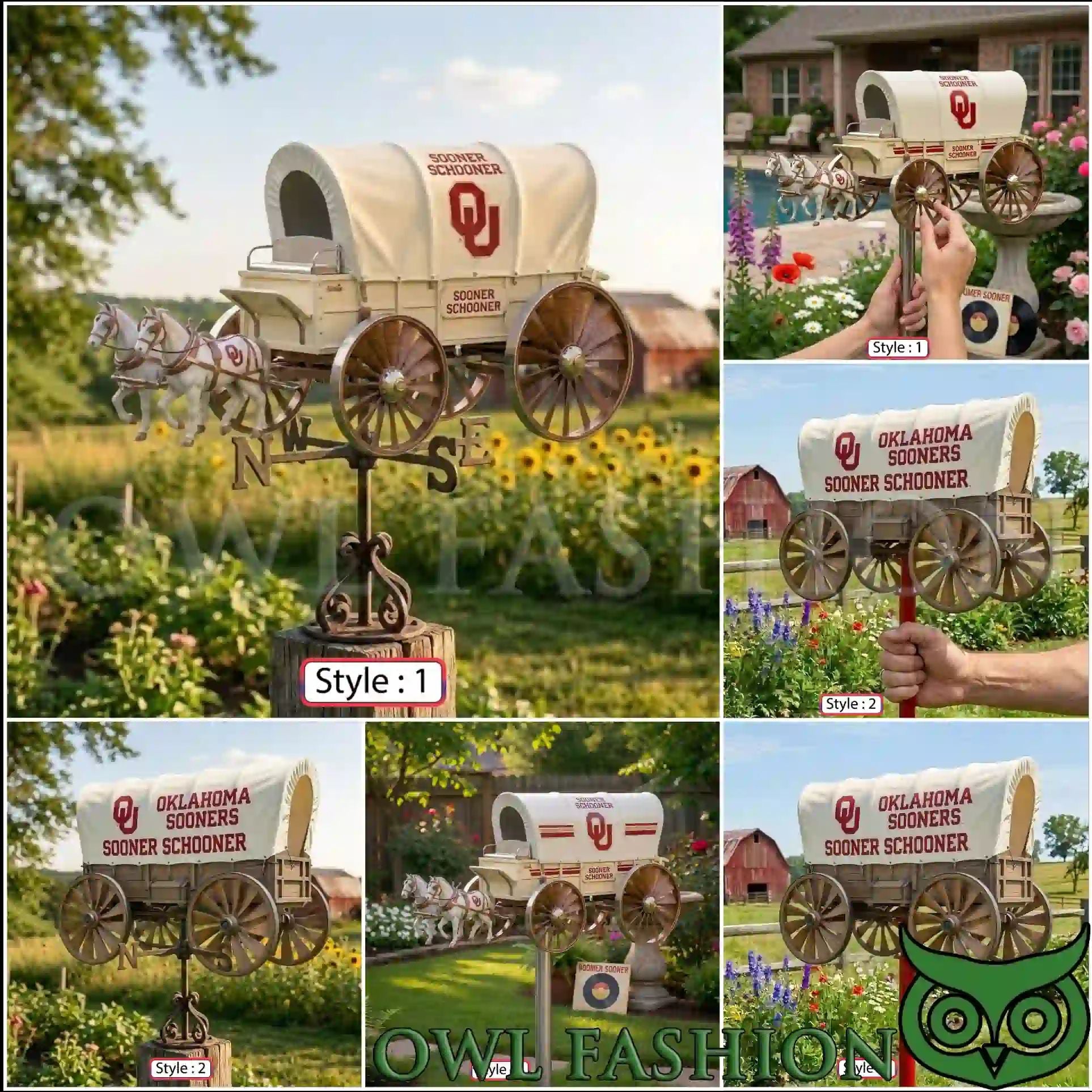 3D Design Oklahoma Sooners Schooner Garden Wind - Adult & Kids T-Shirts, Sweatshirts & Hoodies apparel design preview 1