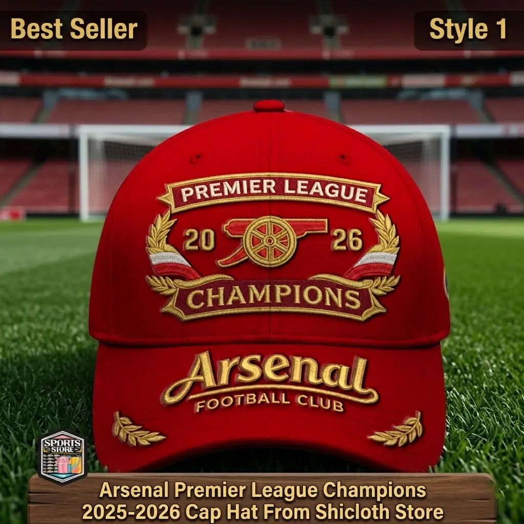 Arsenal Premier League Champions 2025-2026 Cap Hat - Adult & Kids T-Shirts, Sweatshirts & Hoodies apparel design preview 1