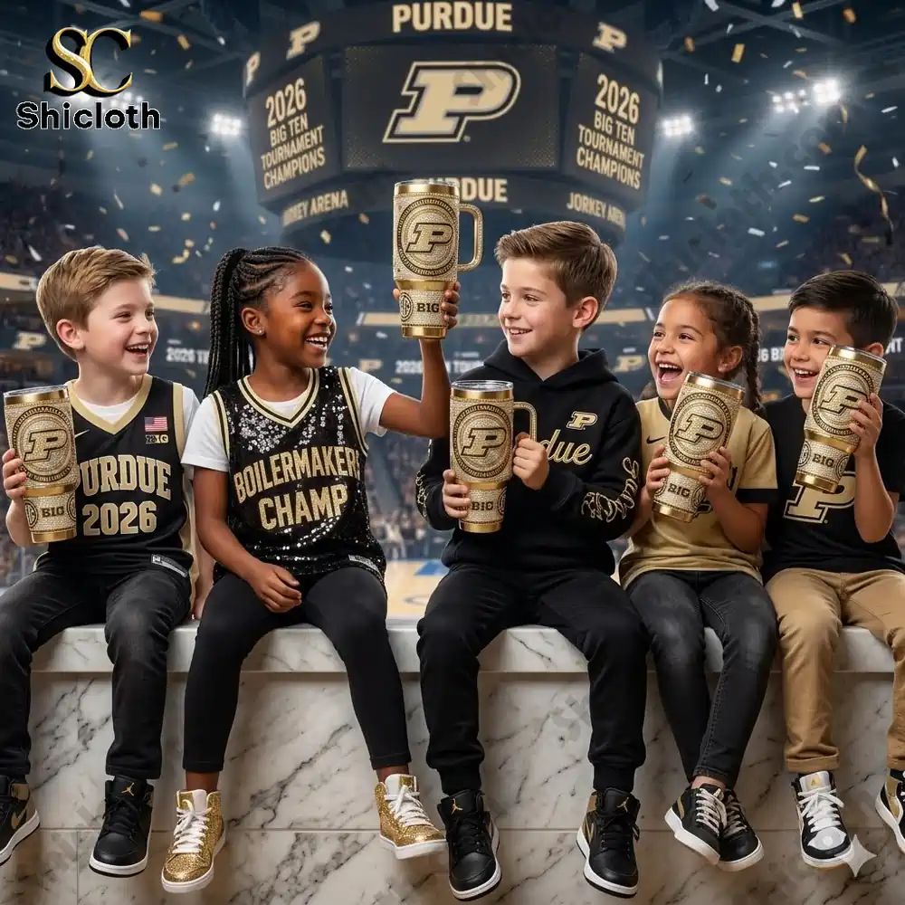 Purdue Boilermakers Big Ten Champions 2026 Tumbler - Adult & Kids T-Shirts, Sweatshirts & Hoodies apparel design preview 1