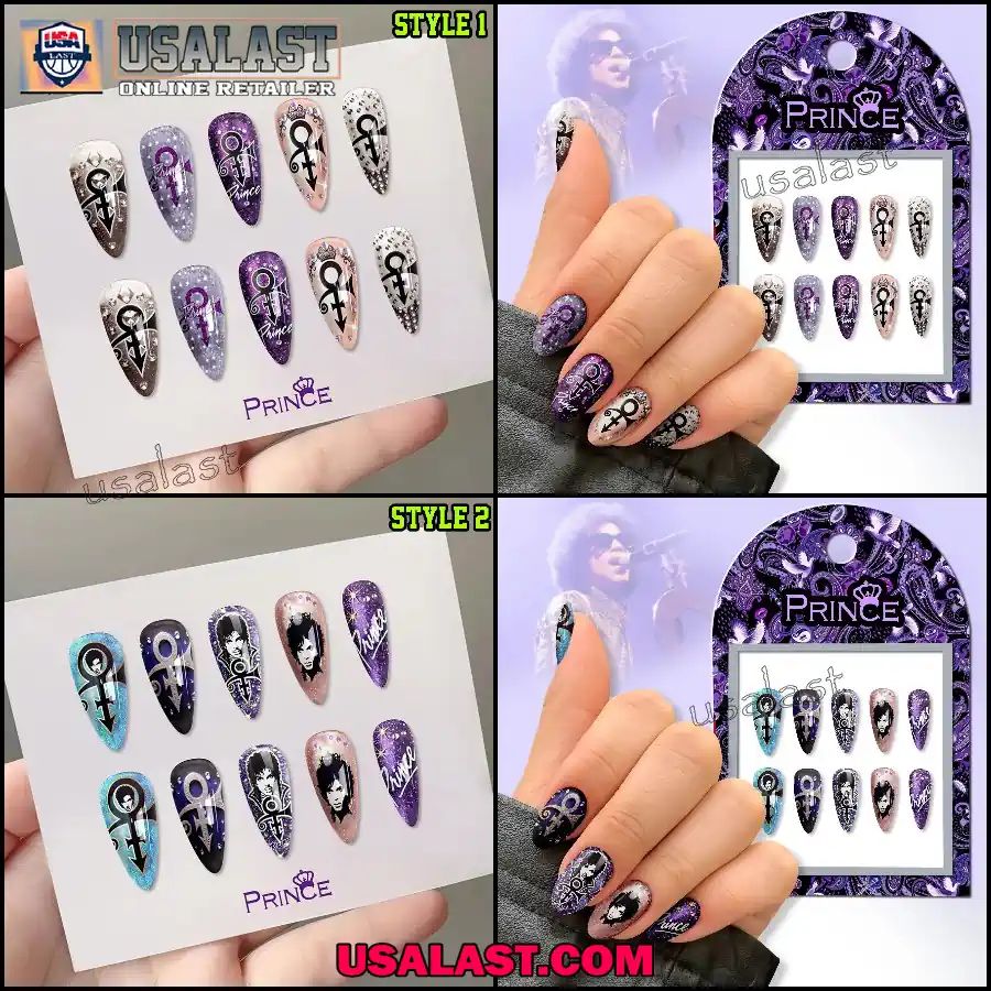 Prince Custom Acrylic Nails Art - Adult & Kids T-Shirts, Sweatshirts & Hoodies apparel design preview 1