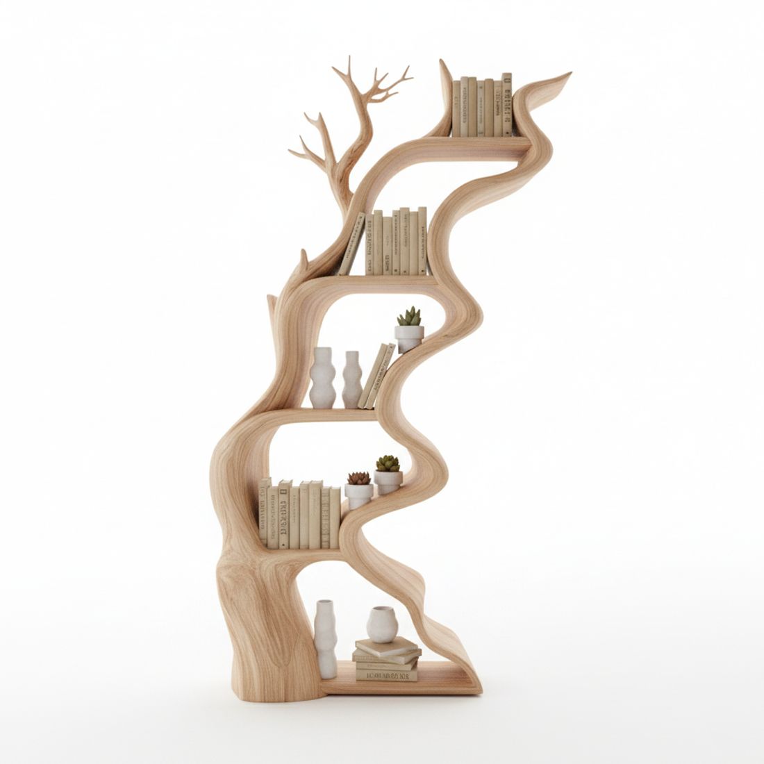 Unique Natural Bookshelf Modern Tree Bookcase Home - Adult & Kids T-Shirts, Sweatshirts & Hoodies apparel design preview 1