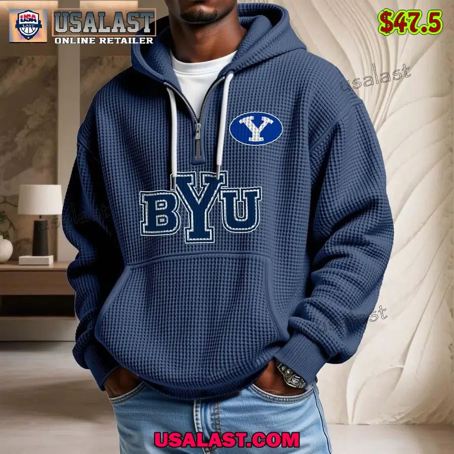 BYU Cougars Waffle Half Zip - Adult & Kids T-Shirts, Sweatshirts & Hoodies apparel design preview 1