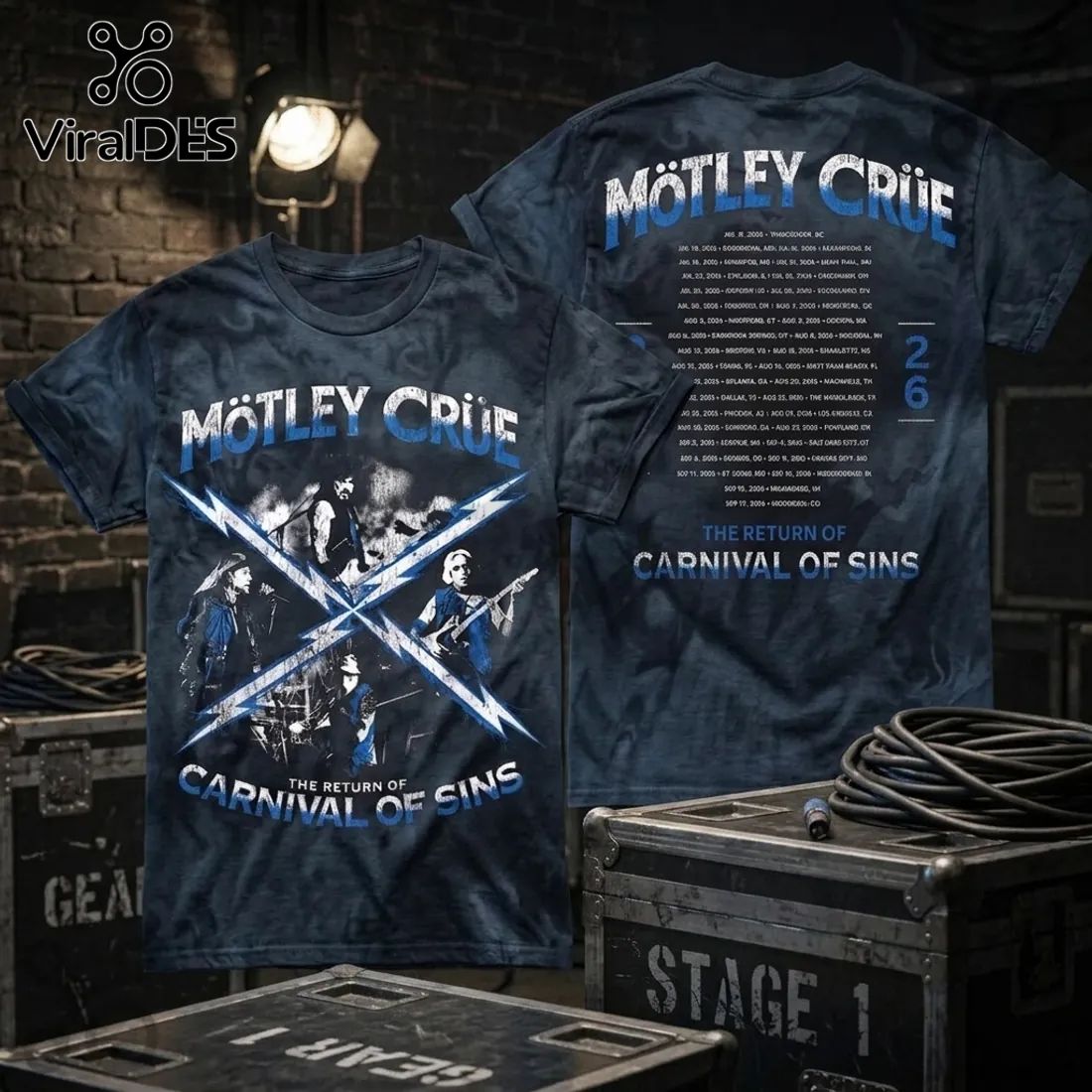 Motley Crue 2026 The Return of Carnival Sins - Adult & Kids T-Shirts, Sweatshirts & Hoodies apparel design preview 1